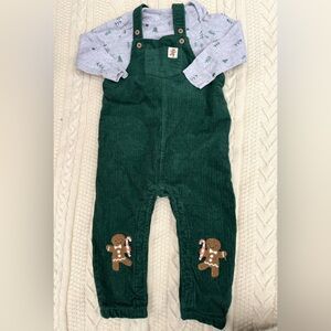 M&S Gingerbread Man Dungaree Set (18-24M)
